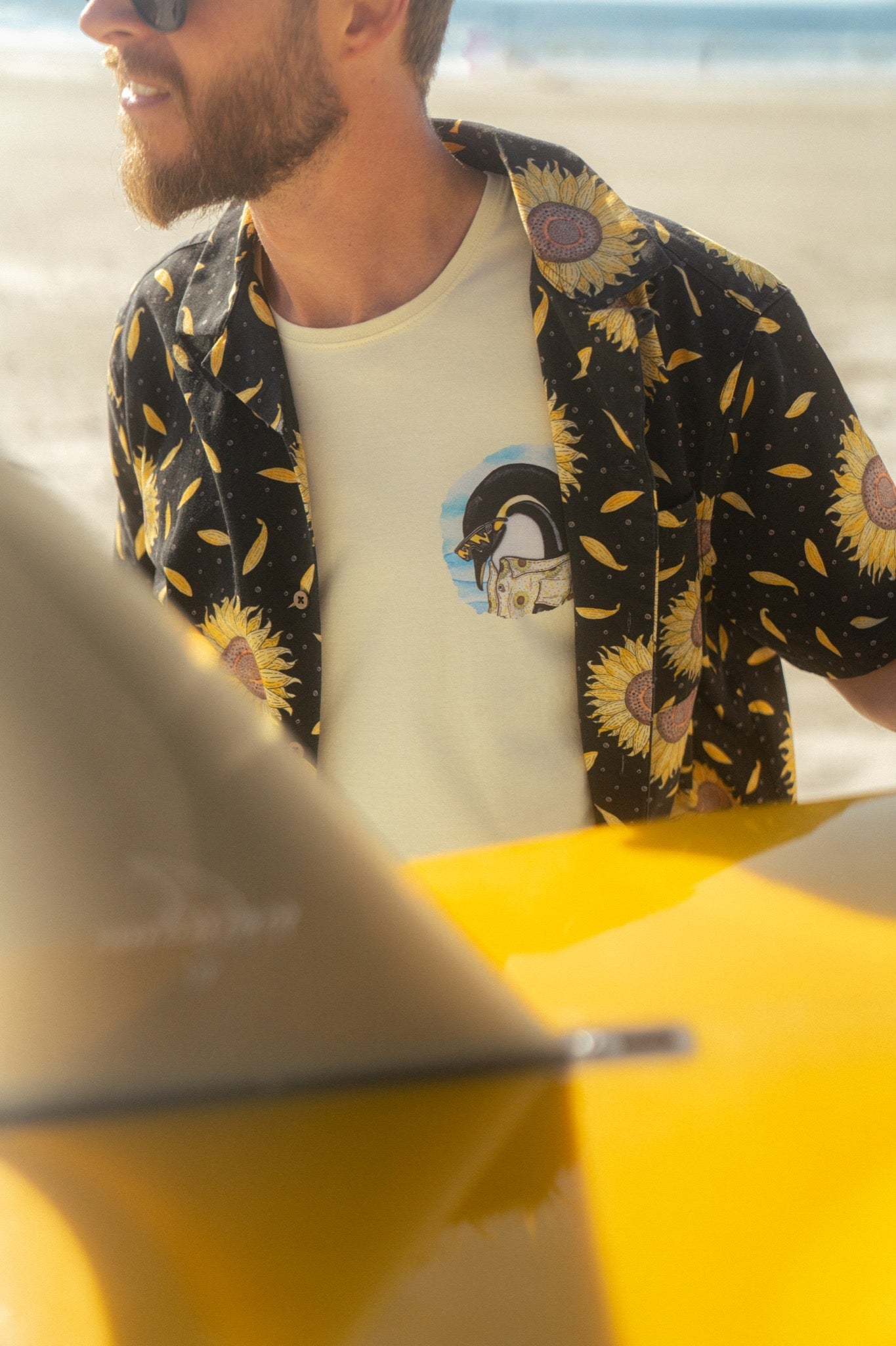 LAKOR Sunflower Short Sleeve Shirt Short Sleeve Shirt Moonless Night