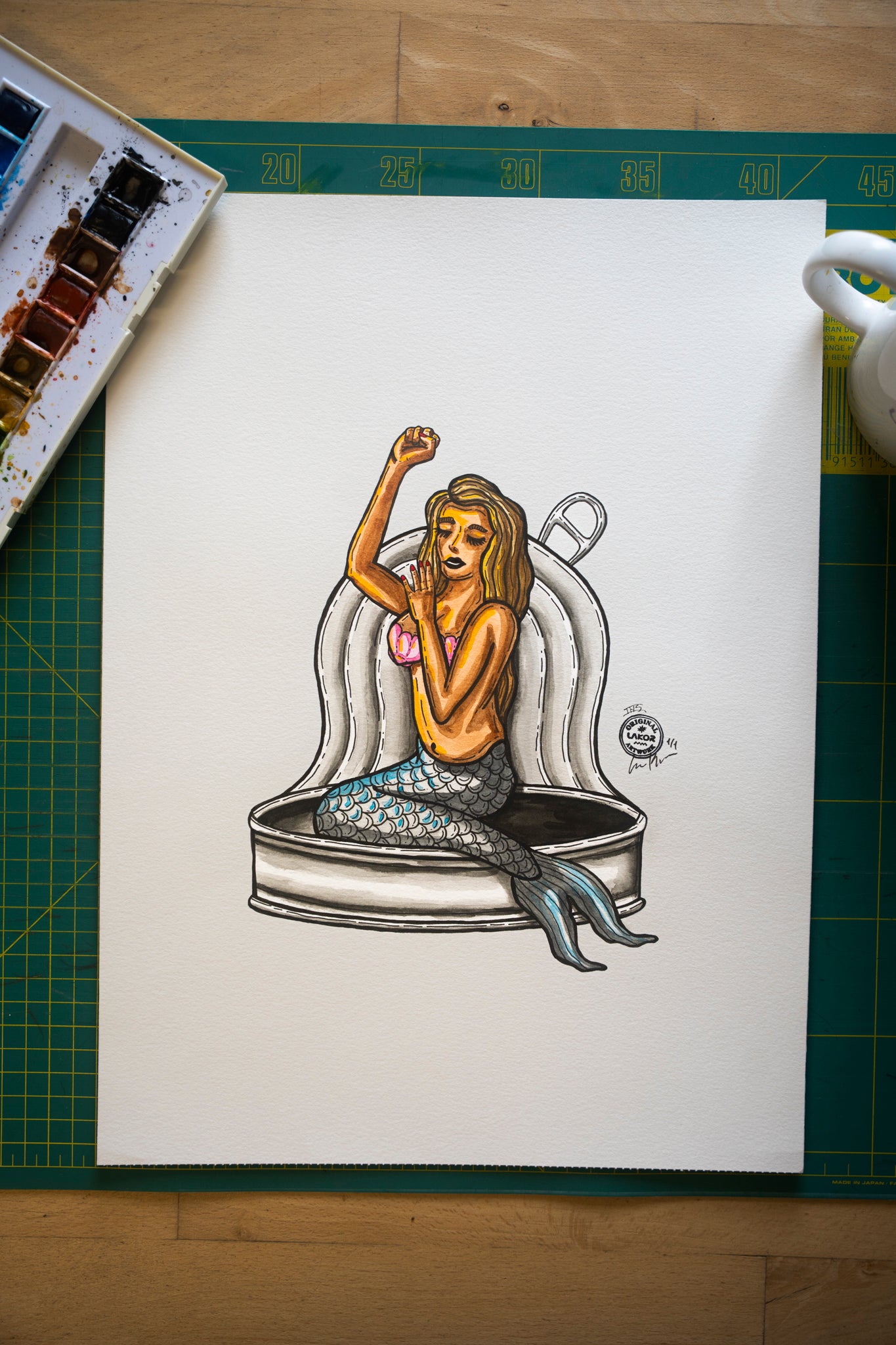 LAKOR Tinned Mermaid Original Original Artwork White