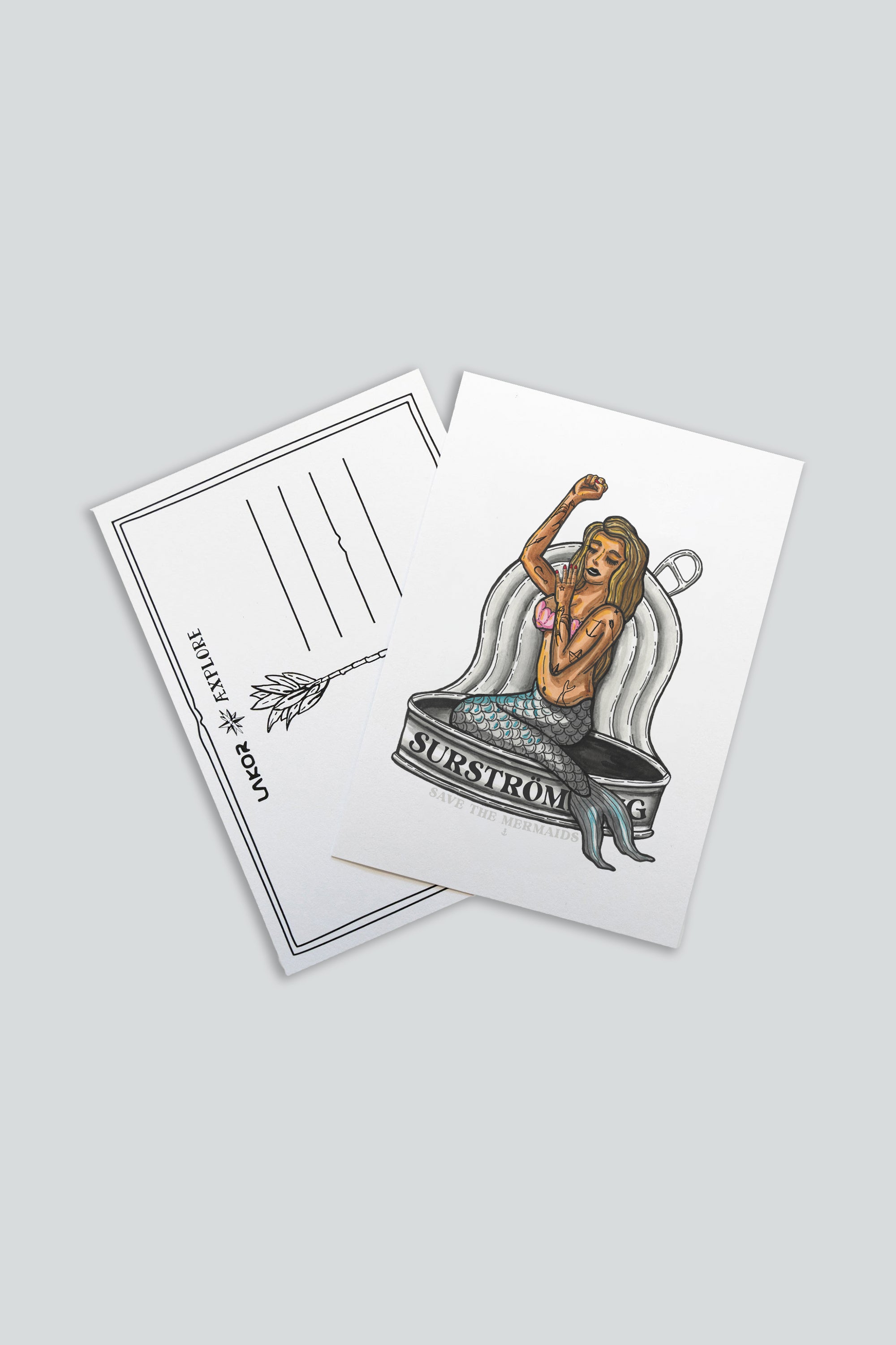 LAKOR Tinned Mermaid Postcard Postcard White