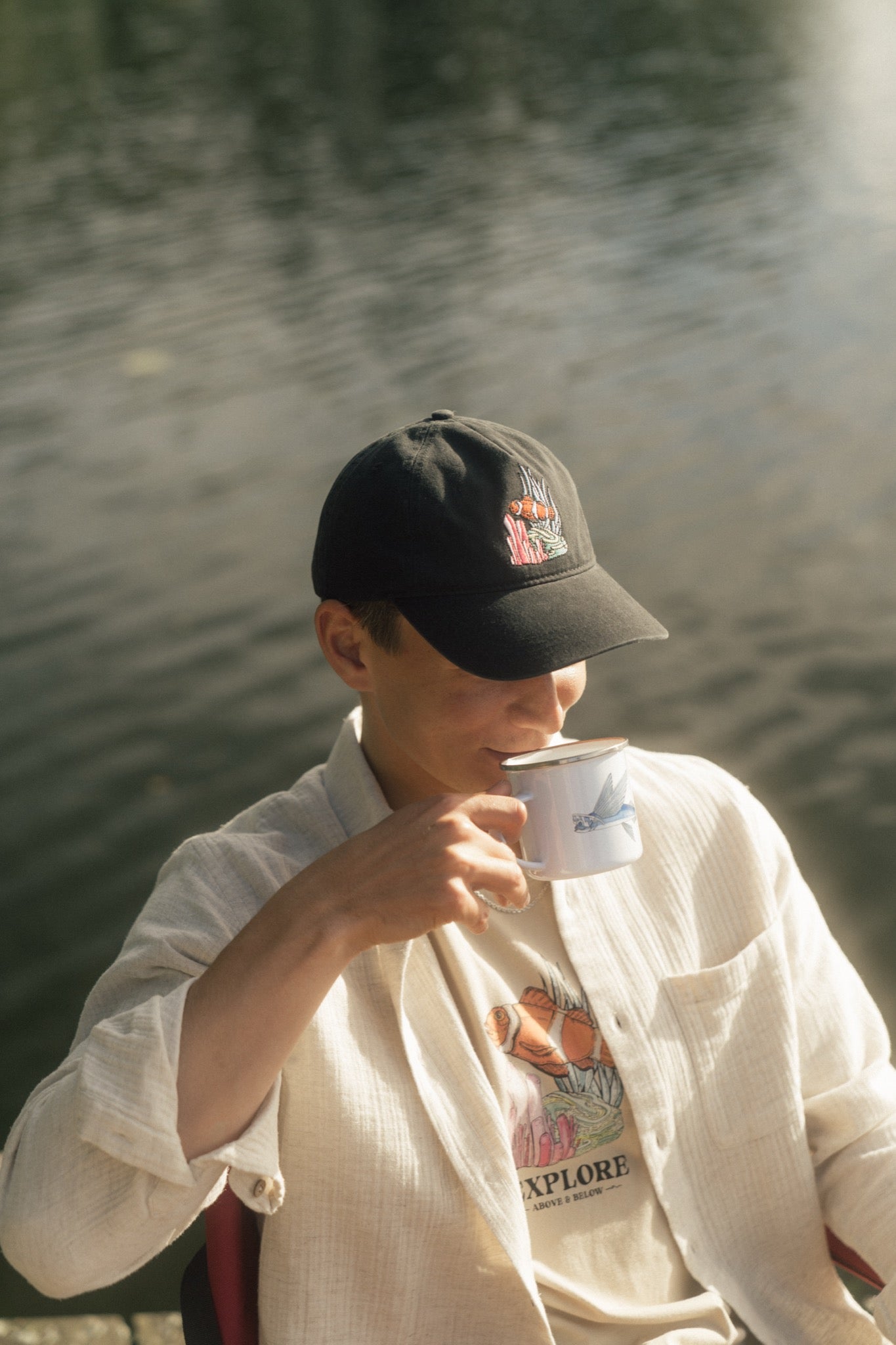 LAKOR Underwater Baseball Cap Headwear Black