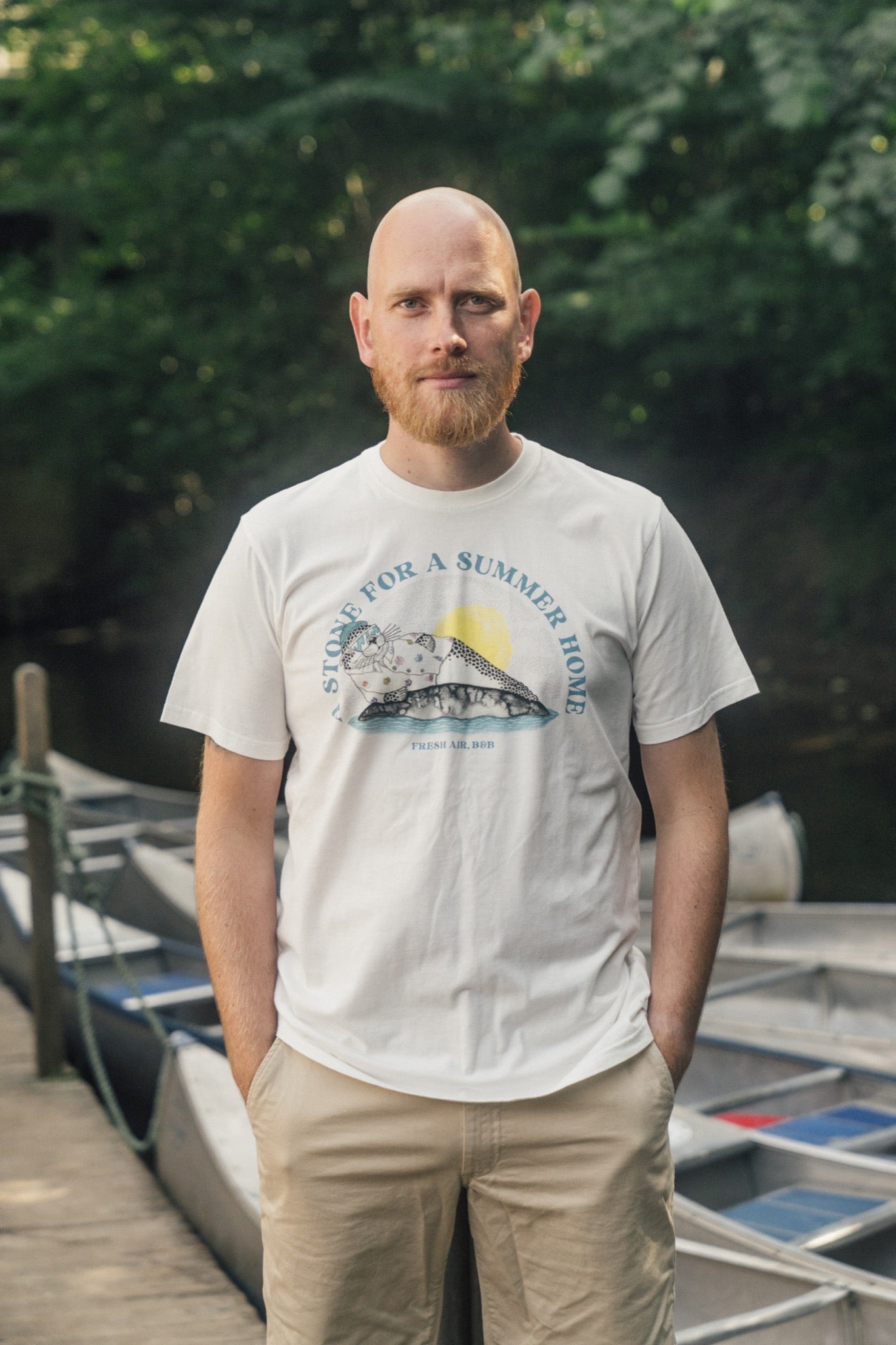 LAKOR VACATION Stone T-shirt T-Shirt Star White