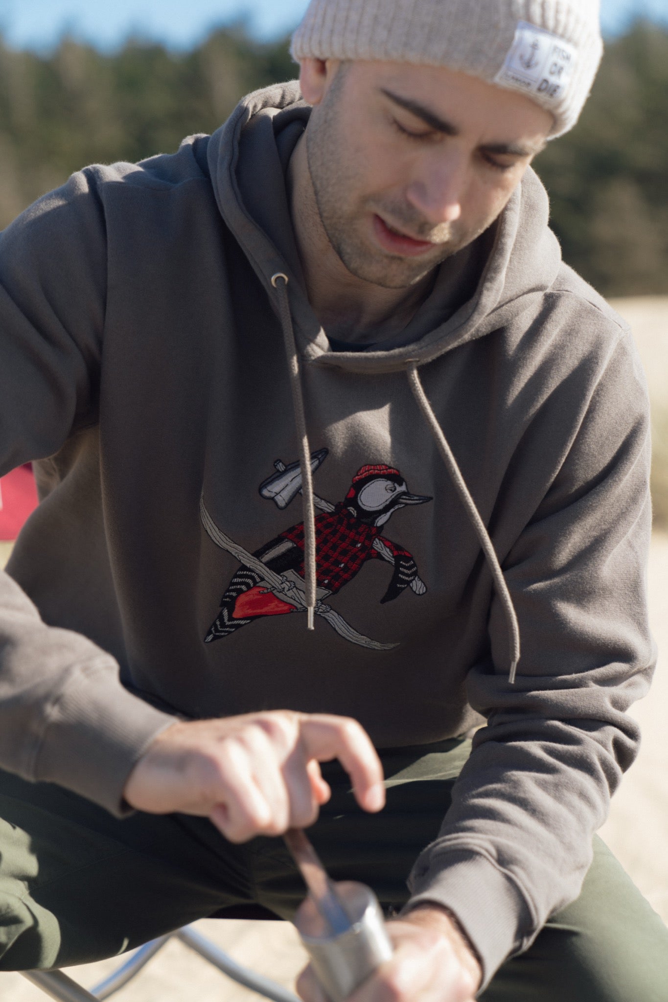 Woodpecker Hoodie - Morel