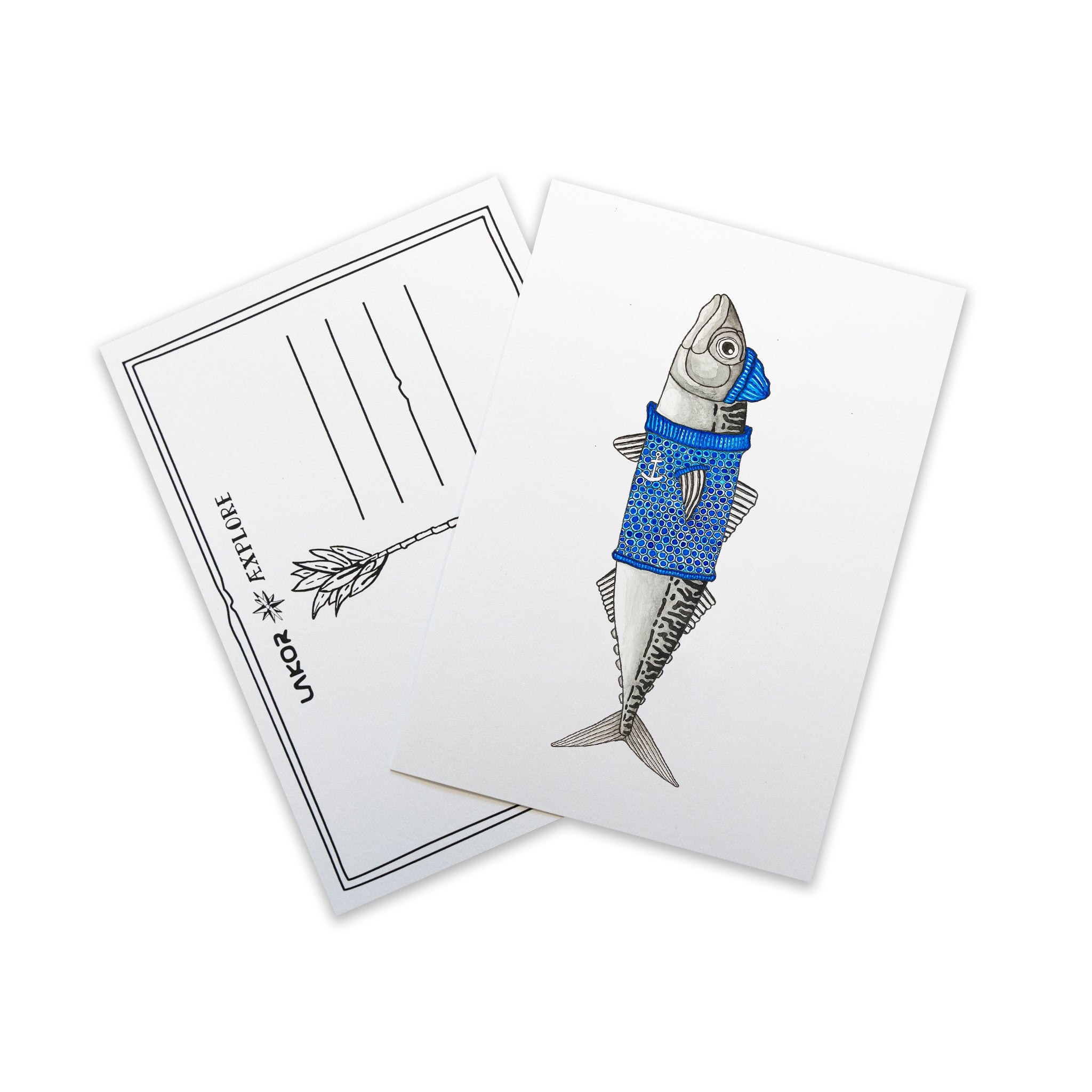 Maritime Mackerel Postkarte
